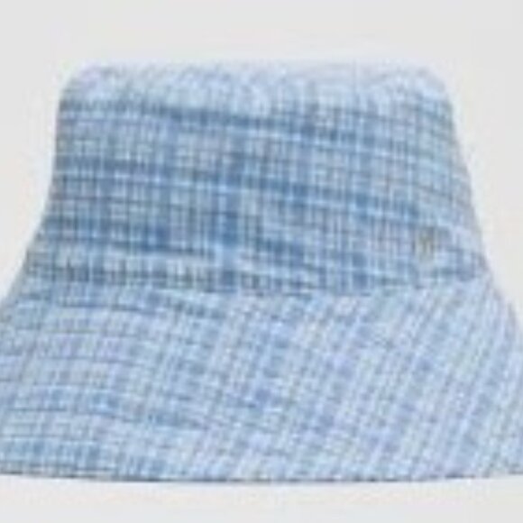 LULULEMON Seersucker Check Wide-Brim Hat in Blister Check/Ocean Air Sz S/M - Picture 3 of 4